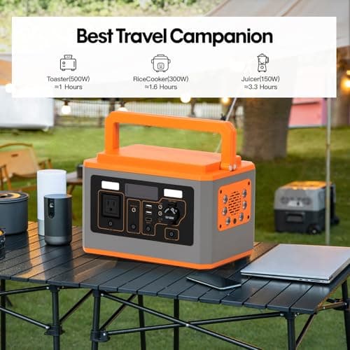 Panana Portable Power Station 500W (Peak 1000W), 499.5Wh Solar Generator with USB-C PD Output, AC Outlet Backup Lithium Battery Power Supply for Outdoor Camping Hunting RV Emergency