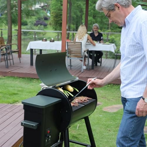 Grills DAPG-03 Electric Wood Pellet Smoker Grill, 456 SQ.IN Cook Area Pellet Grill with Auto Feed & PID Temperature Control (180-450°F), 8 in 1 BBQ Grill for Backyard Outdoor
