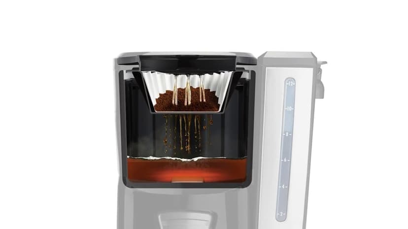 Hamilton Beach (47950) Coffee Maker with 12 Cup Capacity & Internal Storage Coffee Pot, Brewstation, Black/Stainless Steel