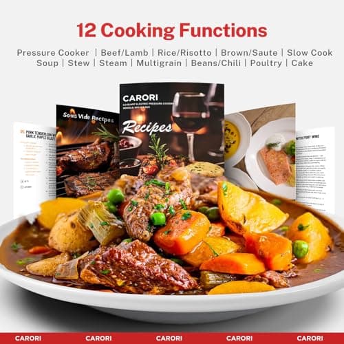 9-in-1 Electric Pressure Cooker 6 Qt, Programmable Multi-Function Cooker with Safer Vent, Olla de Presion, Rice Cooker, Slow Cooker, Steamer, Sauté, Warmer & Sterilizer, 1000W, Stainless Steel
