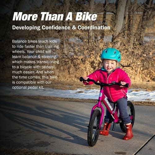 Strider 14x, Balance Bike for Kids 3 to 6 Years - Includes Custom Grips, Padded Seat, Performance Footrest & All-Purpose Tires - Easy Assembly & Adjustments