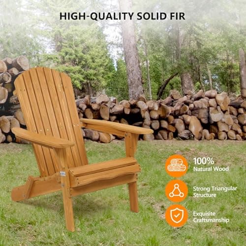 VINGLI Folding Adirondack Chairs Set of 4 Clearance Weather Resistant/Lawn Cheap Fire Pit Highwood Lounge Chairs-Patio Furniture Sets for Campfire, Bonfire