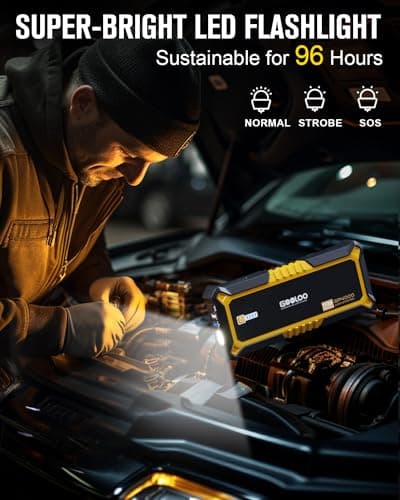 GOOLOO GP4000 Jump Starter 4000A Peak Car Starter (All Gas,up to 10.0L Diesel Engine) SuperSafe 12V Lithium Jump Box,Auto Battery Booster Pack,Portable Power Bank with USB Quick Charge and Type C Port