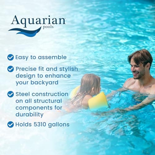 Aquarian Steel-Frame Outdoor Above-Ground Swimming Pool, Round, 15' x 52", Phoenix