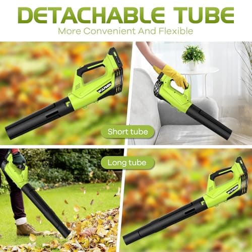 Leaf Blower, Electric Cordless Leaf Blower with 2 Batteries and Charger, 2 Speed Mode, Lightweight Leaf Blowers for Blowing Leaves, Patio Cleaning, Lawn Care and Dust