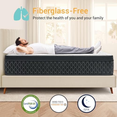 Queen Mattress,10 Inch Memory Foam Hybird Queen Mattress in a Box with Individually Pocket Springs,Motion Isolation,Pressure Relief,Strong Edge Support, Medium Firm