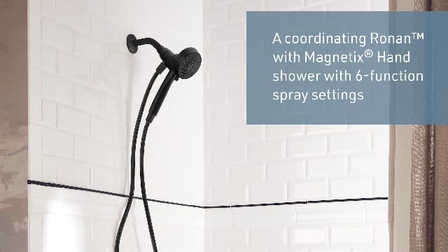 Moen Ronan Matte Black One-Handle Single Hole Modern Bathroom Sink Faucet with Optional Deckplate and Spring Loaded Drain Assembly, 84021BL
