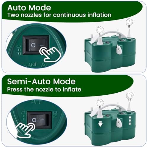 PCFING Balloon Pump Electric, Portable 3-in-1 Air Pump Inflator Blower Machine for Latex 260q Foil All Balloons & Quick-Fill Inflation and Deflation for Air Mattress, Inflatables Pool, Airbeds, Floats