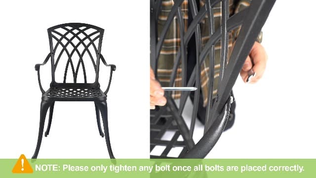 NUU GARDEN Bistro Set 3 Piece Outdoor Cast Aluminum Patio Bistro Set Patio Table and Chairs Set of 2 with Umbrella Hole and Gray Cushions, Black