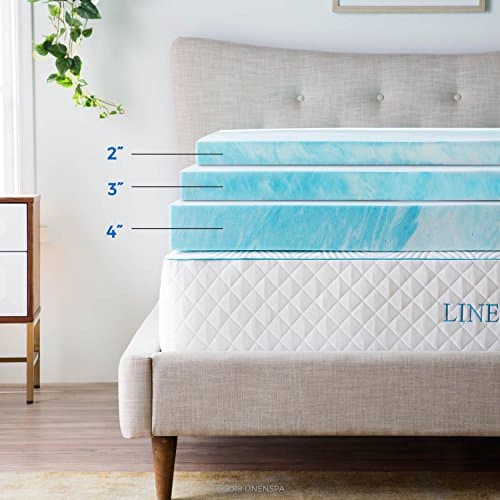 Linenspa 3 Inch Gel Swirl Memory Foam Topper-King