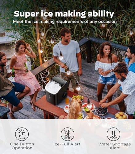 Silonn Nugget Ice Maker Countertop - 33lbs/24H, Pebble Ice Maker Machine with Self-Cleaning Function, Portable Ice Makers for Home Kitchen Office
