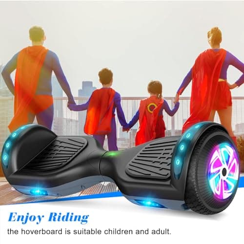 FLYING-ANT Self Balance Scooter 6.5" with Speaker and LED Lights Red