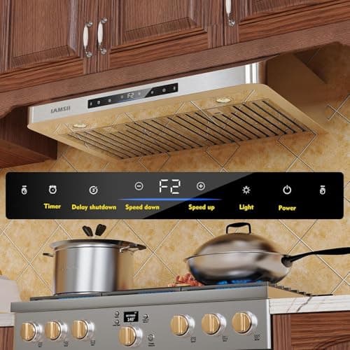 Under Cabinet Range Hood 30 Inch,900 CFM Stainless Steel Kitchen Stove Vent Hood with 4 Speed Exhaust Fan Gesture Sensing/Touch/Remote Control
