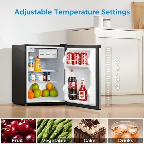 Midea WHS-87LSS1 Refrigerator, 2.4 Cubic Feet, Stainless Steel