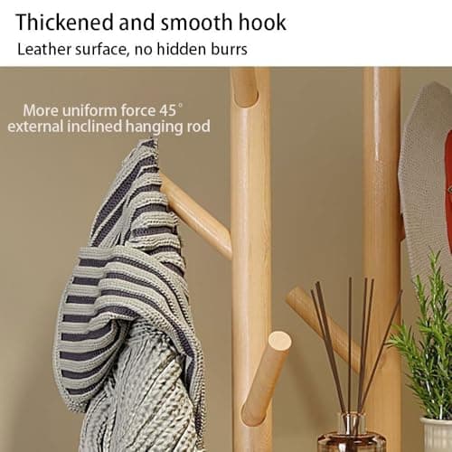 Rotary Coat Rack - Solid Wood Freestanding Coat Rack with Shelf and 9 Hooks - Ideal for Entryway, Bedroom, Living Room - Stylish and Functional Storage Solution