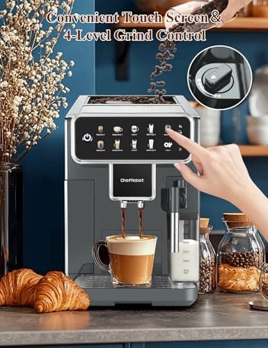 Fully Automatic Coffee Maker with Built-in 3-Level Grinder Expresso/ Cappuccino/Latte/Americano Coffee Machines with Self-Cleaning Function 12 Cup Coffee Machine for Home/Office (Coffee Maker-Gray)