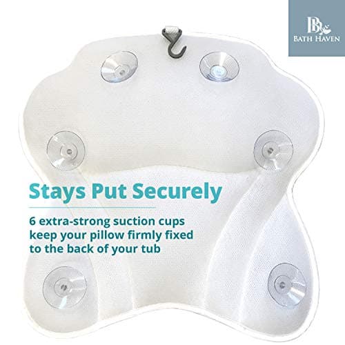 Bath Pillow for Tub, Luxury Bathtub Pillow Head and Neck Support, Relaxing Spa Cushion Head Rest for Tub, Bathtub Accessories for Women and Men with Quick Drying 3D Air Mesh Portable Washable