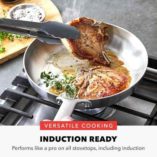 GreenPan x Bobby Flay 10 Piece Stainless Steel Cookware Set, Tri-Ply Multiclad Pots & Pans, Professional Grade, Oven & Broiler Safe to 600°F, Dishwasher Safe, Durable, Induction Compatible, Silver