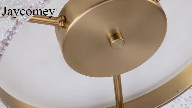 Jaycomey Modern LED Ceiling Light Fixture, 11.65" Flush Mount Kitchen Lighting Gold with Clear Seeded Acrylic Lampshade,Round Ceiling Lamp Lights for Hallway Dining Room