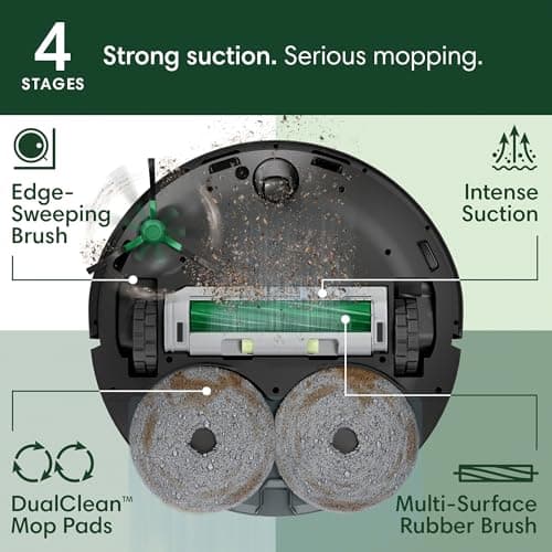 iRobot Roomba Plus 405 (G181) Combo Robot Vacuum & Mop with AutoWash Dock - Amazon Exclusive, Dual Spinning Mop Pads, Self-Empties for 75 Days, Intense Suction, Pad Washing & Drying, Pad-Lift, LiDAR
