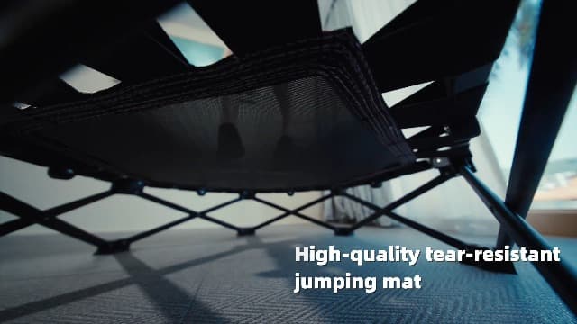 Foldable Mini Trampoline, Rebounder Trampoline with Adjustable Foam Handle, Fitness Trampoline for Indoor, Outdoor, Home Gym, Max Load 460lbs