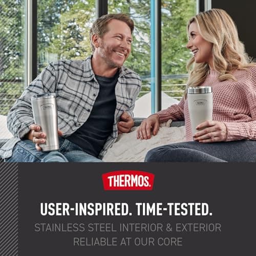 THERMOS ICON SERIES, Stainless Steel Tumbler, Matte Stainless Steel, 16 oz