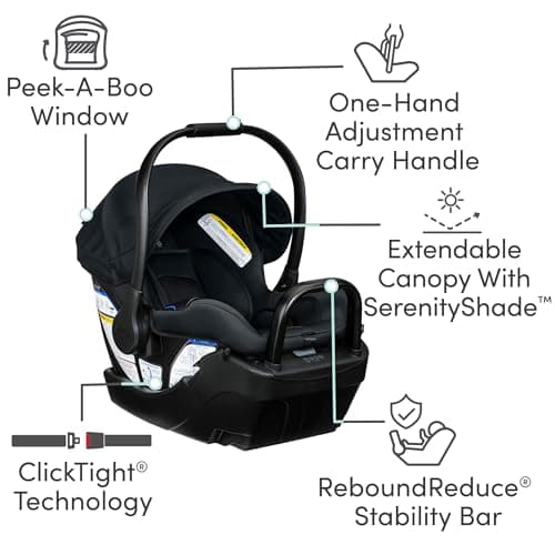 BOB Gear Wayfinder Travel System, Infant Car Seat and Stroller Combo, Nightfall