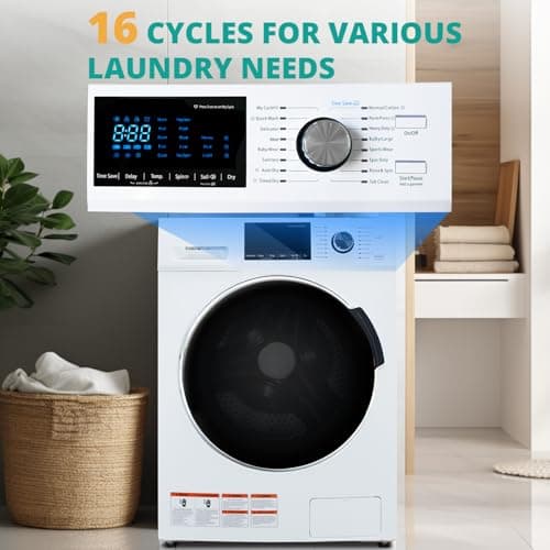 Washer and Dryer Combo, 3.1 cu.ft, Apartment Ventless All In One Washer Dryer,110V 24"W Large Capacity Front Load Washing Machine and Dryer, Compact Lavadora y Secadora 2 en 1 for RV Apartment Home