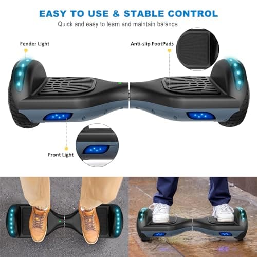 FLYING-ANT Self Balance Scooter 6.5" with Speaker and LED Lights Red