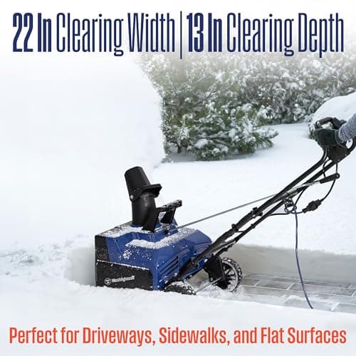 Westinghouse WSnow22 Corded Snow Blower 22 Inch, Steel Auger, Dual LED Lights, Electric Snow Blower with 25ft Throwing Distance, Plows 840lbs/min, Adjustable Chute