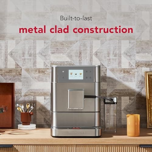 KitchenAid Fully Automatic Espresso Machine KF7 with Milk Attachment, KES8557SX, Stainless Steel