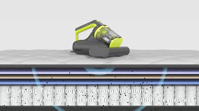 Mattress Vacuum Cleaner UV for Pet Hair,16kPa Power Suction Bed Vacuum,140°F Heated Function,Ultrasonic High Tapping with HEPA Filter,Bed Vacuum Cleaner for Sofa, Couch, Crib(Corded,4.5Amp)