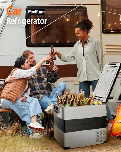 Car Fridge Portable 12 Volt Refrigerator - 58 Quart(55L) Electric Cooler with AC/DC for Truck RV Van Camper, Car Refrigerator Freezer for Camping Boat Travel, APP Control, -4~68°F