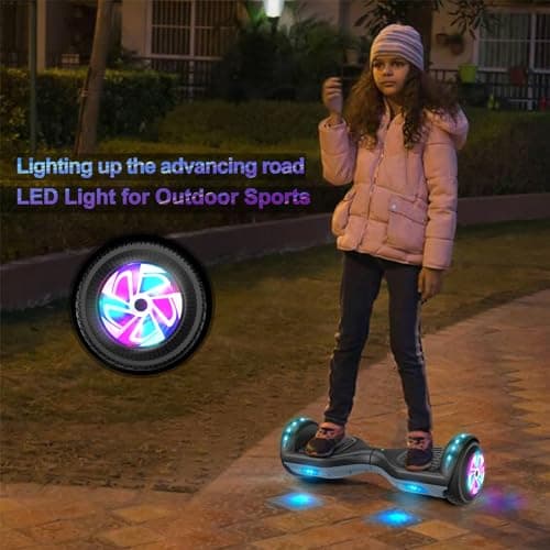 FLYING-ANT Self Balance Scooter 6.5" with Speaker and LED Lights Red