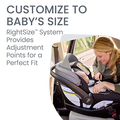 Britax Willow S Infant Car Seat with Alpine Base, ClickTight Technology, Rear Facing Car Seat with RightSize System, Graphite Onyx