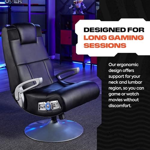 X Rocker SE Pro Video Gaming Lounging Pedestal Chair, Wireless Audio, 2 Speakers, Subwoofer, Foldable, Padded Armrest, 5127401, 30.7" x 30.7" x 39.76", Amazon Exclusive, Black