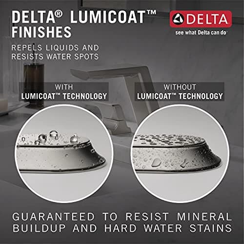 Delta Faucet Stryke Pull Down Bathroom Faucet, Bathroom Pull Out Faucet, Brushed Nickel Widespread Bathroom Faucet 3 Hole, Bathroom Sink Faucet, Lumicoat Stainless 357756-SSPD-PR-DST