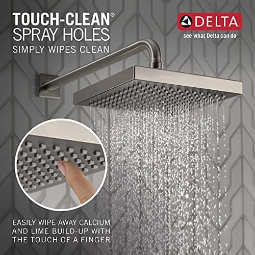 Delta Faucet Single-Spray Touch-Clean Rain Shower Head, Stainless RP50841SS