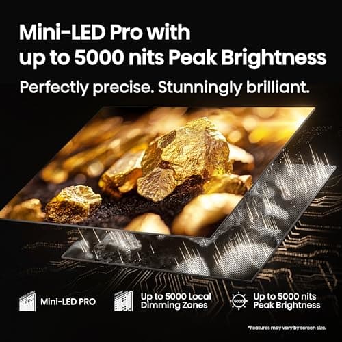 Hisense 75" Class U8 Mini-LED ULED 4K UHD Google Smart TV (75U8QG, 2025 Model) - QLED, Native 165Hz, VRR 288, Up to LD5600, 5000 Nits, HDR10+, Dolby Vision IQ · Atmos, IMAX Enhanced, 4.1.2 Ch Audio