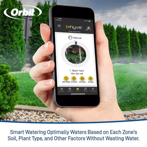 Orbit 57915 B-hyve 4-Zone Smart Sprinkler Controller, Gray