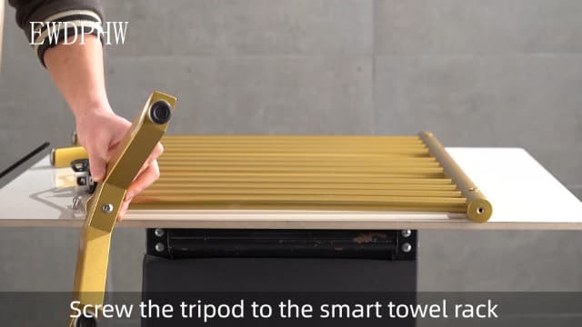 Electric Towel Warmers Radiator with Built-in Timer Gold, 140W Wall-Mounted & Freestanding Heated Towel Drying Rack with 11 Bars, 304 Stainless Steel Heated Towel Rail for Bathroom, Plug-in