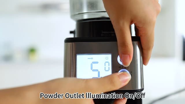 Homtone Conical Burr Coffee Grinder, Anti-Static Electric Espresso Grinder with 51 Precise Settings, Adjustable for 2-12 Cups, 120V Clog-Free, Digital Display Stainless Steel