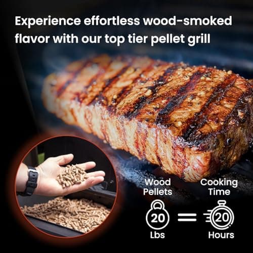 Z GRILLS ZPG 550B2 Wood Pellet Smoker, 8 in 1 BBQ Grill with Latest PID Technology LCD Controller, Auto Temperature Control, Meat Probe, 553 sq in Black