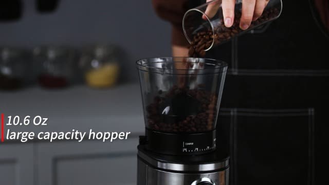Burr Coffee Grinder, Electric Conical Coffee Bean Grinder With 30 Adjustable Grind Settings For 2-12 Cups, Sliver & Black