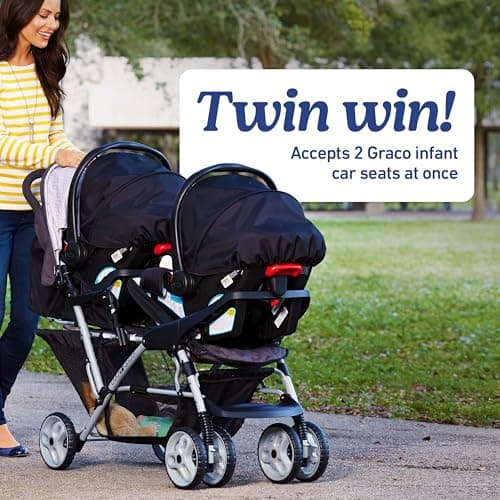 Graco DuoGlider Double Stroller | Lightweight Double Stroller with Tandem Seating, Glacier
