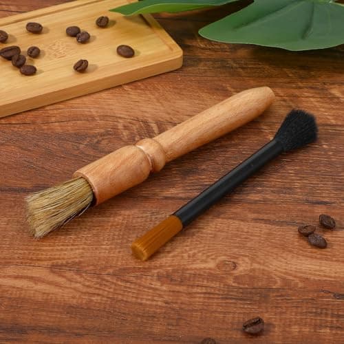 2 Pack Coffee Grinder Brush, Coffee Grinder Cleaning Brush Wooden Espresso Brushes Espresso Machine Cleaning Brushes Tool for Home Kitchen
