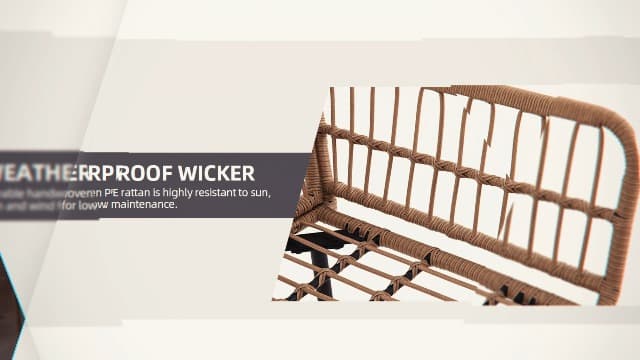 DWVO Patio Furniture Set 3 Piece Outdoor Wicker Conversation Set with Detachable Cushions and Coffee Table L-Shaped Sectional Sofa Set Outdoor Furniture Set for Backyard Porch Deck - Beige