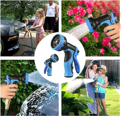 100 ft Expandable Garden Hose - Kink Free Flexible Water Hose 100ft with 10 Pattern Spray Nozzle, 3/4 Solid Brass Connectors, Retractable Latex Core - Lightweight Expanding Hose
