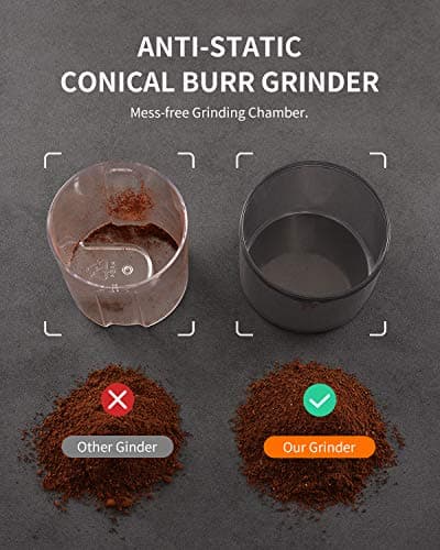 SHARDOR Conical Burr Coffee Grinder, Electric Coffee Bean Grinder with 35 Grind Settings, Adjustable for 2–12 Cups, Anti-Static Design, Black