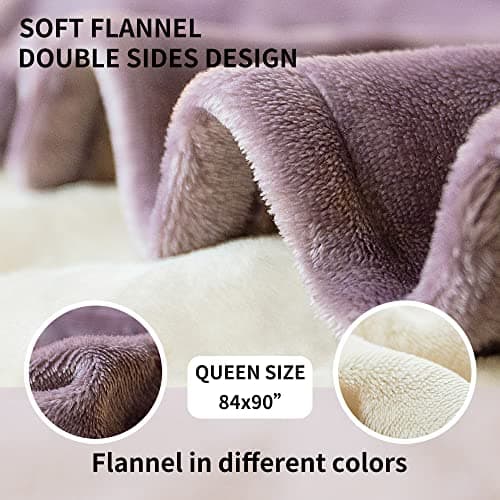 JET'S HOME Heated Blanket Queen 84"x90" - ETL&FCC Certified Flannel Electric Blanket Machine Washable Heating Blanket with 4 Heating Levels 10 Hours Auto-Off Overheating Protection (Purple)